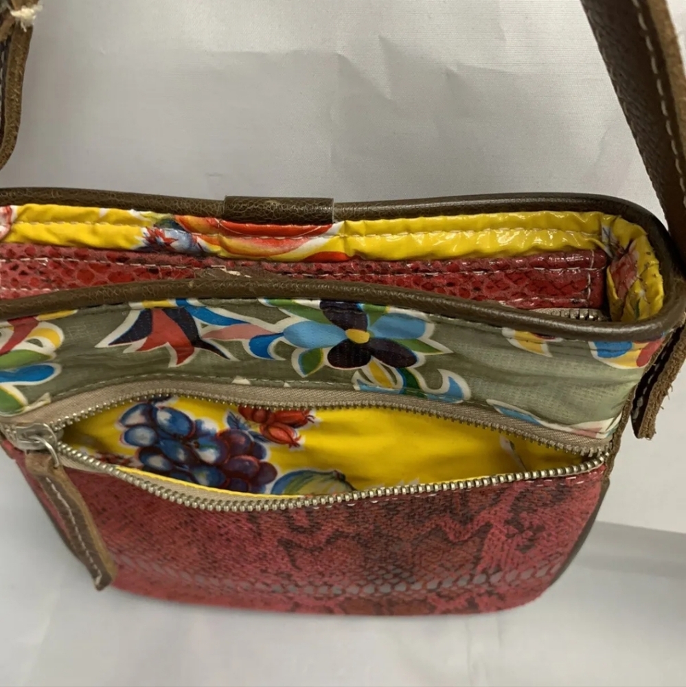 Consuela Red Python Snake Like Skin Shoulder Bag.… - image 5